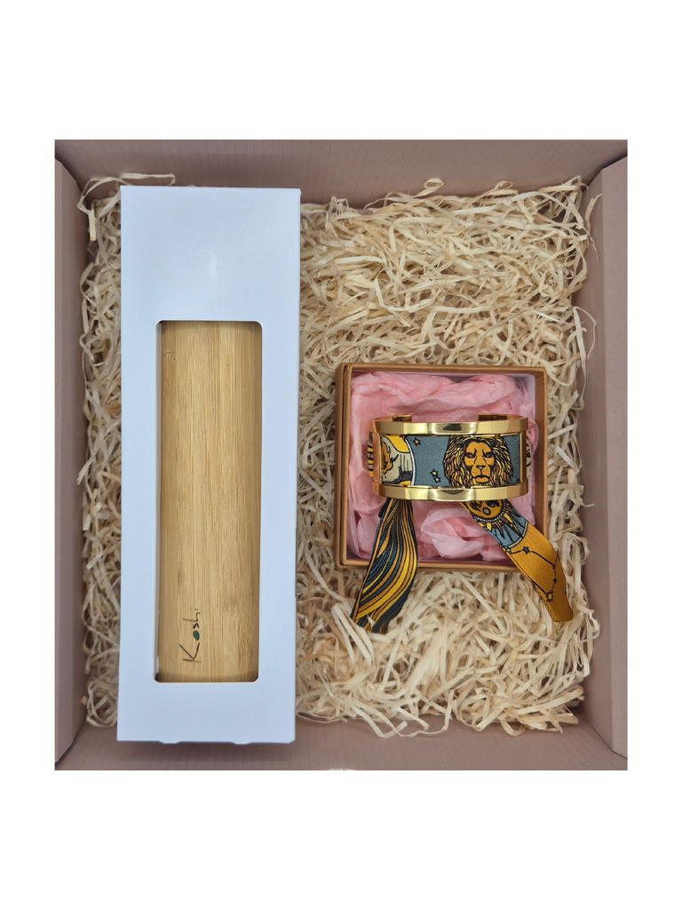 Mini Gift Box Leo with Koshi chime and bracelet verity with silk ribbon